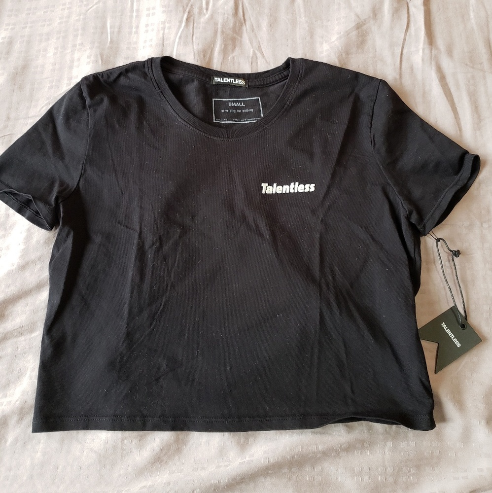 Talentless Headline Crop Tee